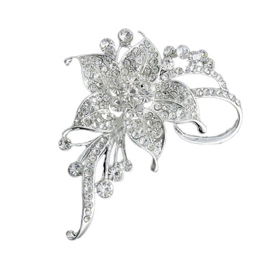 

New Flower Rhinestone Crystal Diamante Brooch Wedding Bridal Brooch Gift
