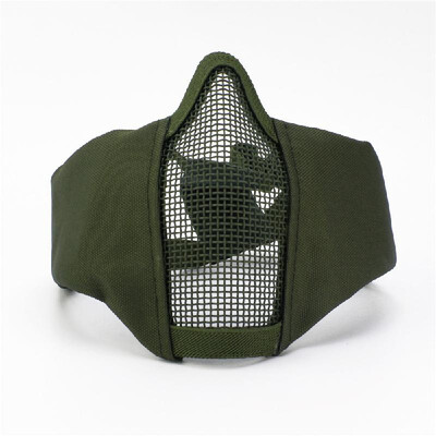 

ZL-V12 Half-face Mesh Mask Impact-resistance Protective Mask Ear Protection Carbon Steel Mesh for Outdoor CS Paintball Match Tacti