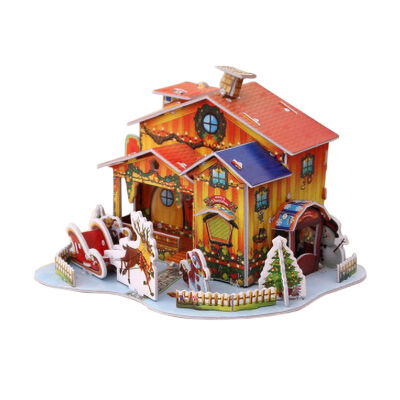 

Christmas Supplies Scene Layout Miniature DIY House Kit Festival Decoration Handcraft Cartoon House