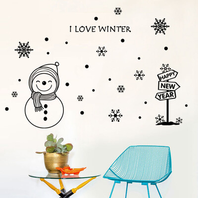 

〖Follure〗Wall Window Stickers Santa Claus Snowman Snowflake Christmas Xmas Vinyl Decals