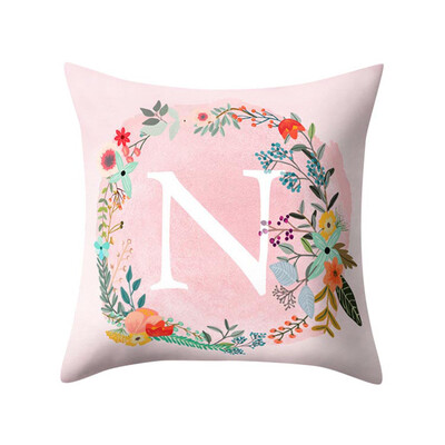 

〖Follure〗English Alphabet Pillow Print Cushion Flower Pillowcase Cover Room Decoration
