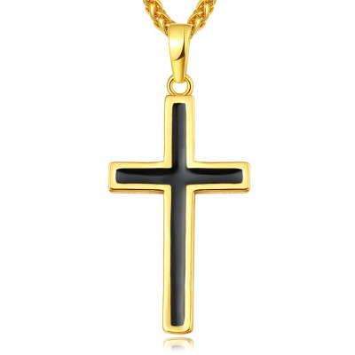 

Necklace Stainless Religious Christian Jewelry For MenWomen Gold Silver Color Christmas Gifts Cross Enamel Pendant