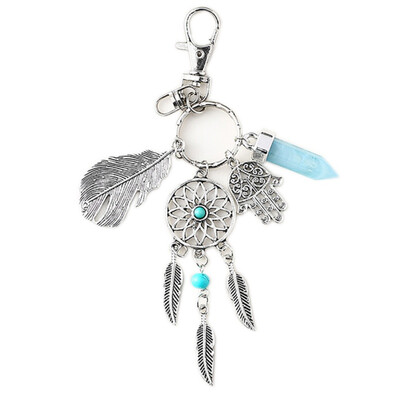 

Mini Car Dream Catcher Beaded Natural Feathers Handcraft Chic Hanging Ornaments Mirror Bedroom Wall Decor Native Ring