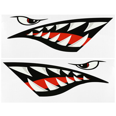 

2PCS Fish Mouth Sticker Fishing Boat Canoe Car Truck Kayak Graphics Accessories