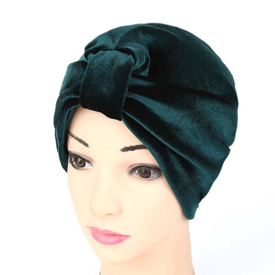 

Item Muslim Women Stretch Velvet Turban Hat Cancer Chemo Cap Hijab Cap Headband Indian Hats