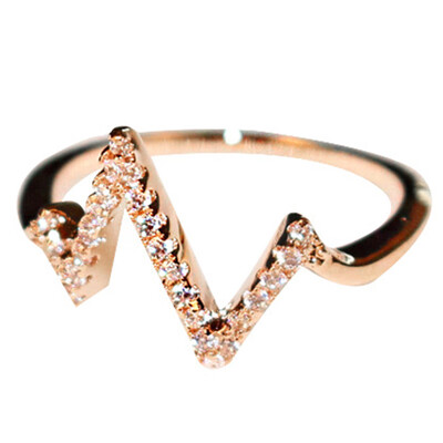 

Personality Ring Lightning Shape Women Shining Cubic Zircon Wedding Party Ring Fashion Jewelry