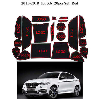 

20PCSSet Replacement for BMW X6 2015-2018 Car Door Groove Mats Non-slip Rubber Cup Holder Sticker Gate Slot Pad