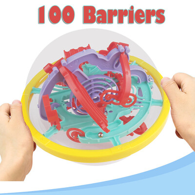 

YIWULALabyrinth Puzzle Brain Teaser Game 3D Maze Ball Toy 100 Barriers for Kids