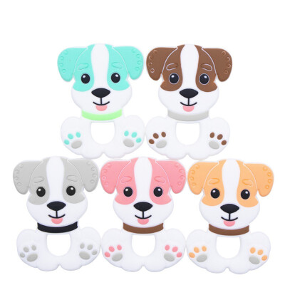 

2020 New Arrival Cute Bpa Free Small Dog Shape Silicone Baby Teether Puppy Shape Baby Teething Toys