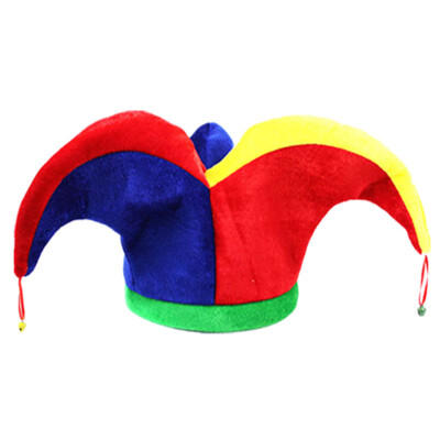 

Halloween Multi-colored Jester Costume Performing Carnival Supplies Clown Bell Cap 1pcs