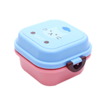 

Portable Cartoon Lunch Box Kids Double Layer Food Fruit Container Storage Box Picnic Plastic Box Children Gift