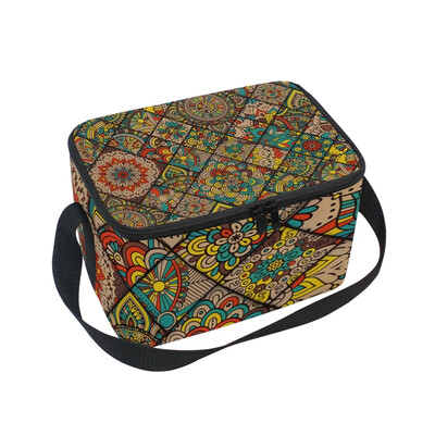 

ALAZA Insulated Lunch Box Green Roma Style Lunch Bag for Men Women Portable Tote Bag Cooler Bag