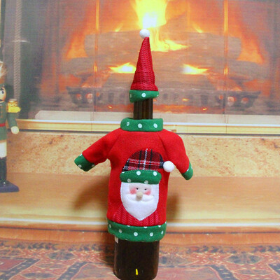 

Tailored 1Set Embroidery Wine Hold Bottle Cover Decoration Home Party Christmas Wine Bag