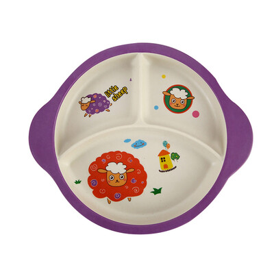 

Toponeto Bamboo fiber childrens cartoon Plate environmental protection baby cutlery