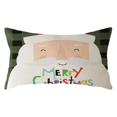 

Tailored Christmas Santa Claus Pillow Case Linen 30x50cm Throw Cushion Cover Home Decor