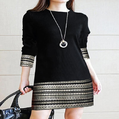

Pure Color Long Sleeves Contrast Floral Printed Bodycon Dress