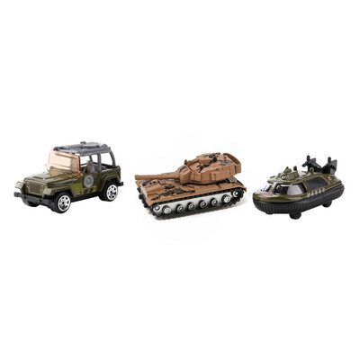 

Tailored 3pcs Children Military Educational Toy Truck Toy Car Tank Model Scenes Set