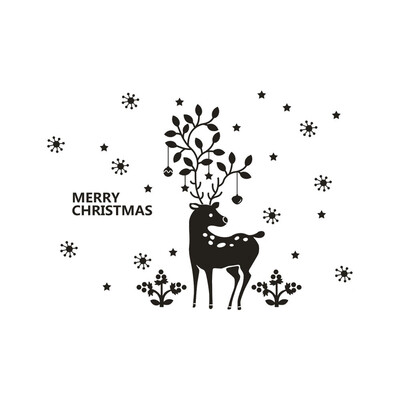 

Toponeto New Year Merry Christmas Snowflake Wall Sticker Home Shop Windows Decals Decor