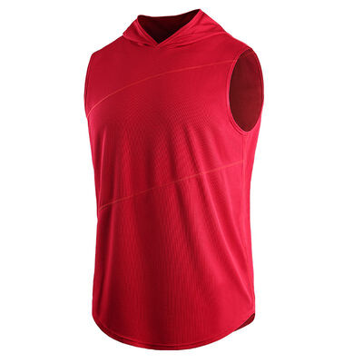 

Summer New Mens Bodybuilding Fitness Sleeveless Vest Hooded Pullover Tops Male Tank Tops Hoodies Solid Singlets Plus Size