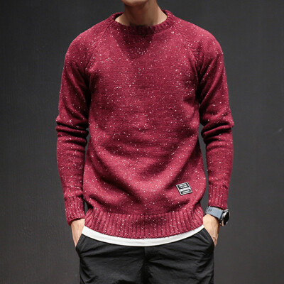 

Toponeto Mens Autumn Winter Casual Pullover O-Neck Long Sleeve Knitted Sweater Tops