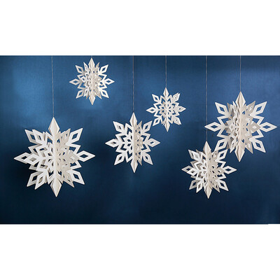 

Christmas Glitter 3D Snowflake Ornaments Xmas Tree Hanging Decor Hanging Garland Practical