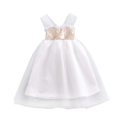 

Kids dresses For Girls Mesh Princess Dress Girl Solid Children Girl Vestidos For Party Wedding Dresses new