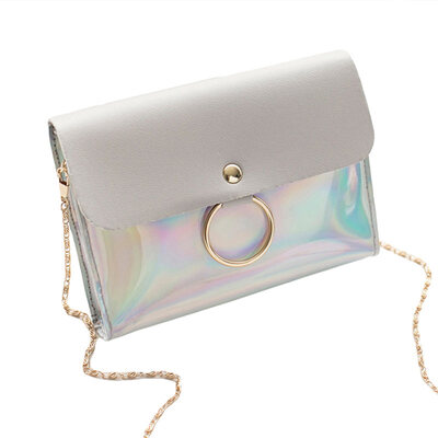 

Women Lock Catch Circle Flip Cover Shoulder Bag Faux Leather Crossbody Pouch
