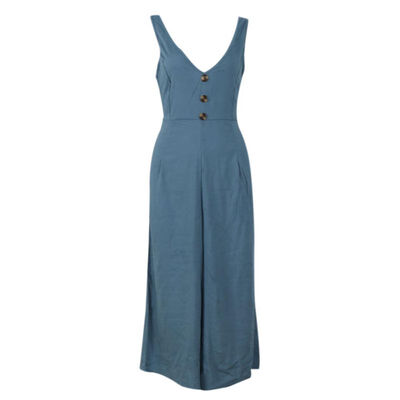 

Women Sexy V Neck Spaghetti Strap Jumpsuit Sleeveless Backless Wide Leg Overalls Rompers