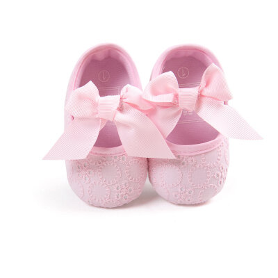 

Infant Newborn Baby Princess Shoes Lace Up Anti-slip Soft Bow Toldder Crib Shoes Sneakers Kids First Walker