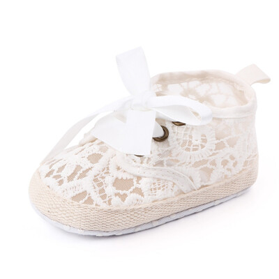 

Newborn Baby Shoes Cute Bowknot Hollow Infant Baby Girls Crib Shoes Soft Sole Anti-slip Sneakers Shoes Girls First Walkers