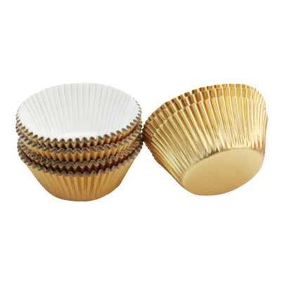 

100 Pieces Aluminum Foil Metallic Mini Cupcake Liners Muffin Pans Cake Baking Cups Egg Tart Mold Holders Drop Shipping