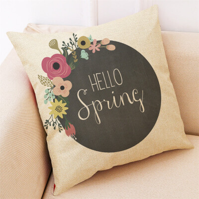 

〖Follure〗Home Decor Cushion Cover Hello Spring Throw Pillowcase Pillow Covers