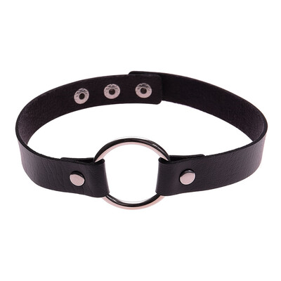 

Rock Roll Women Punk Vintage Choker Punk Round Circle Pu Leather Collar Necklace