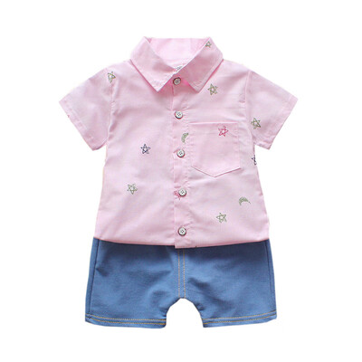 

Children Sets Summer Boy Casual Blouse Short Pant Set for Kids Boys 1-4Y Fashion Clothes Sets