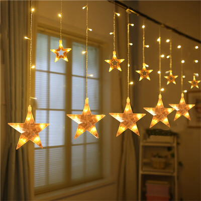 

Gobestart Star Curtain Light Pentagram LED String Wedding Interior Decoration
