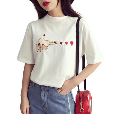 

Leisure Casual Women T-Shirt Short Sleeve Cartoon Print O-Neck Summer Tees