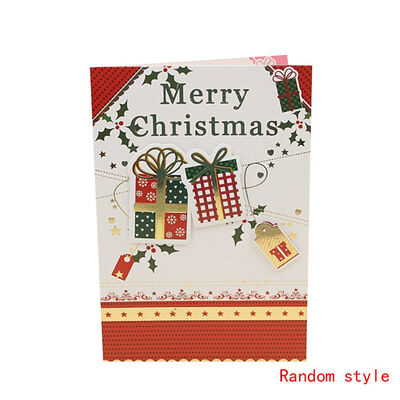 

Color Random Christmas Theme Blessing Greeting Card New Year Holiday Postcard Envelope Included