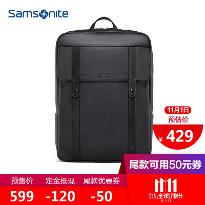 

Samsonite shoulder bag Samsonite business computer bag 14-inch lightweight fashion mens backpack business casual computer bag TQ509001 black