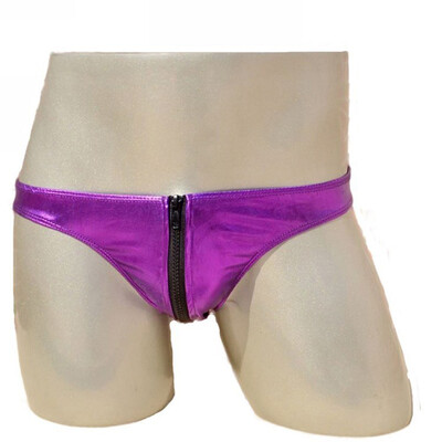 

Mens Low Waist Zipper Underwear Bulge Elastic Sexy Triangle Briefs Thongs Sissy
