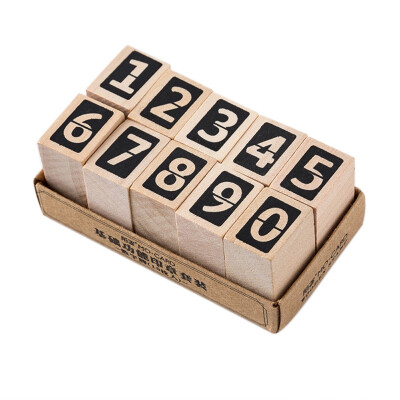 

1set DIY wooden rubber stamps Number Week Month Pattern Wood Stamps wood decoration For Letter for scrapbooking stamp