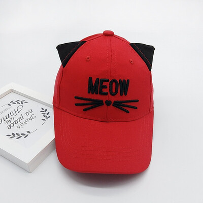 

Babyage Cartoon Cat Baby Hat Summer Adjustable Boy Girl Cap Letter Pattern Cute Kids Visor Caps Sun Hats Accessories