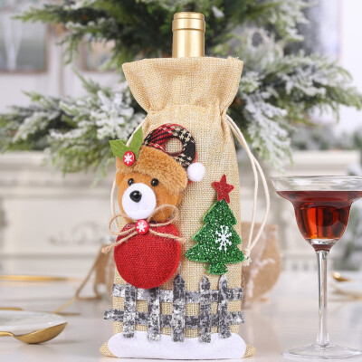 

Toponeto Merry Christmas Santa Wine Bottle Bag Cover Xmas Festival Party Table Decor Gift