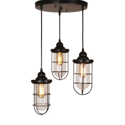 

Baycheer HL422465 Modern Style Three Light Foyer Indoor LED Multi Light Pendant with Metal Cage