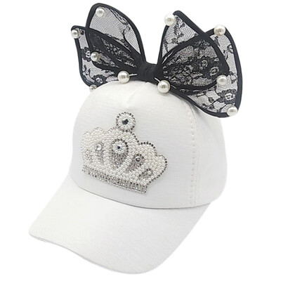 

Summer Child Cap With Bowknot Crown Pattern Girls Sunscreen Baseball cap Boys Casual Cute Cap 3-8T