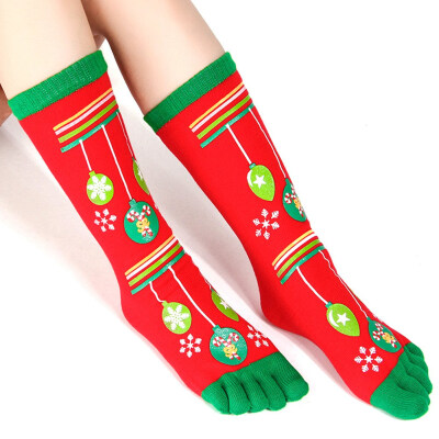 

hengwei Christmas theme socks personality five finger socks warm in stockings mens&womens universal