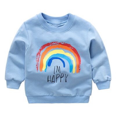 

2018 autumn new long sleeve Sweatshirt baby boys&girls cute rainbow print casual Sweatshirt