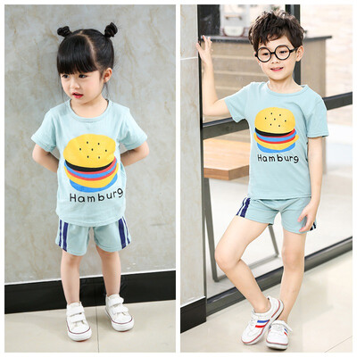 

Summer Baby Boys Girls Short Sleeve Cartoon Print T-shirt TopsShorts Casual Outfits Clothes Sets