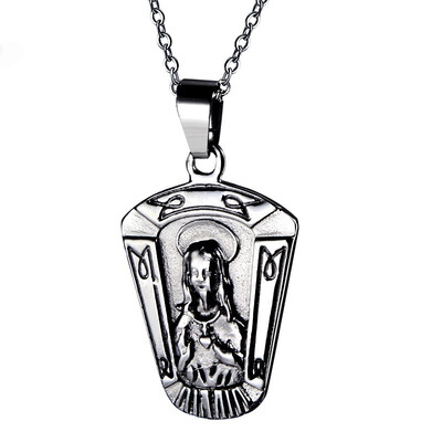 

New Style Titanium Steel Drop Pendant Retro Gothic Necklace Christmas Gift For Men - 24 Inch