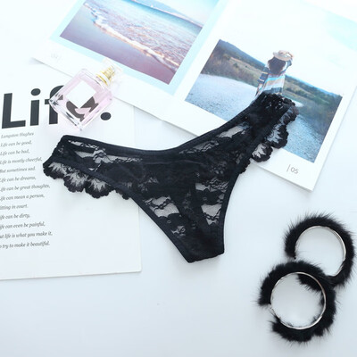 

Lace Women Panties Hollow Out Sexy Panties Temptation Low Waist Cross Belt G-String Female Lingerie