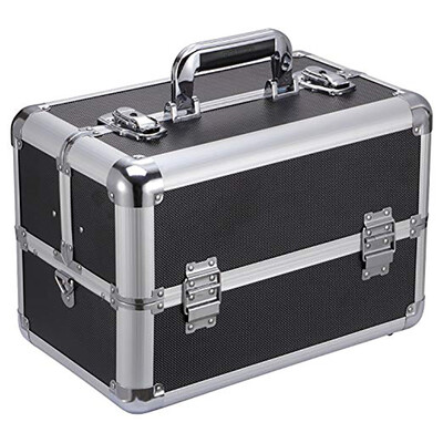 

Makeup Train Case Professional 144" x 87" x 98" Large Make Up Artist Organizer Kit Shoulder Bag With Adjustable Dividers Key Lo